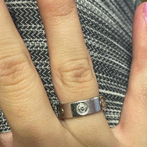 Cartier love ring platinum 1 diamond - Picture 3 of 14